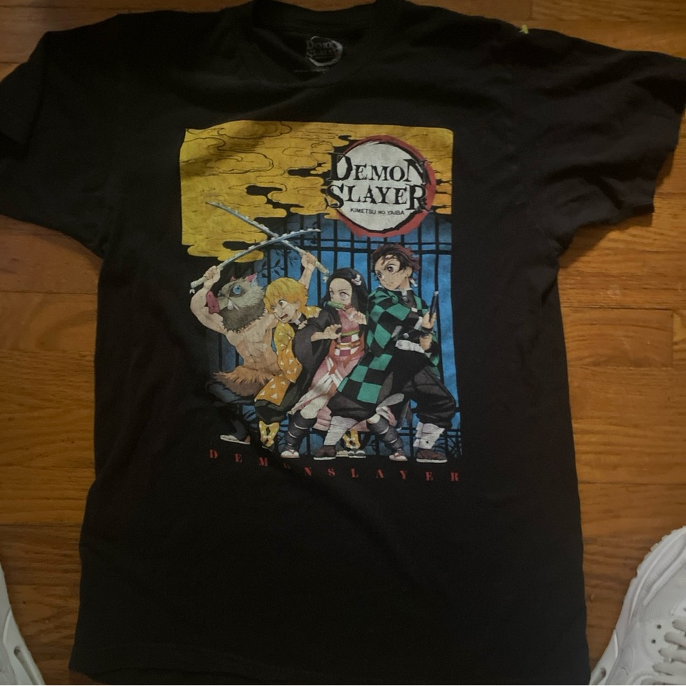 Black Short Sleeve Anime Graphic Tee